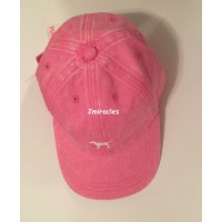 Victoria's Secret PINK Dog Logo Embroidered Hat Cap Adjustable Pink/White NWT  eb-93322355